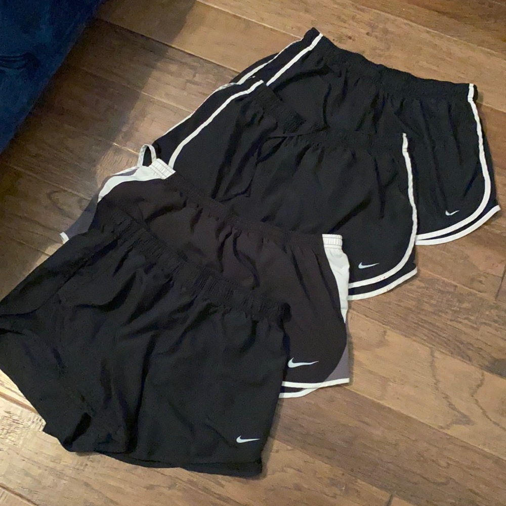 4 Pairs Nike Black Running Shorts W/ Liners